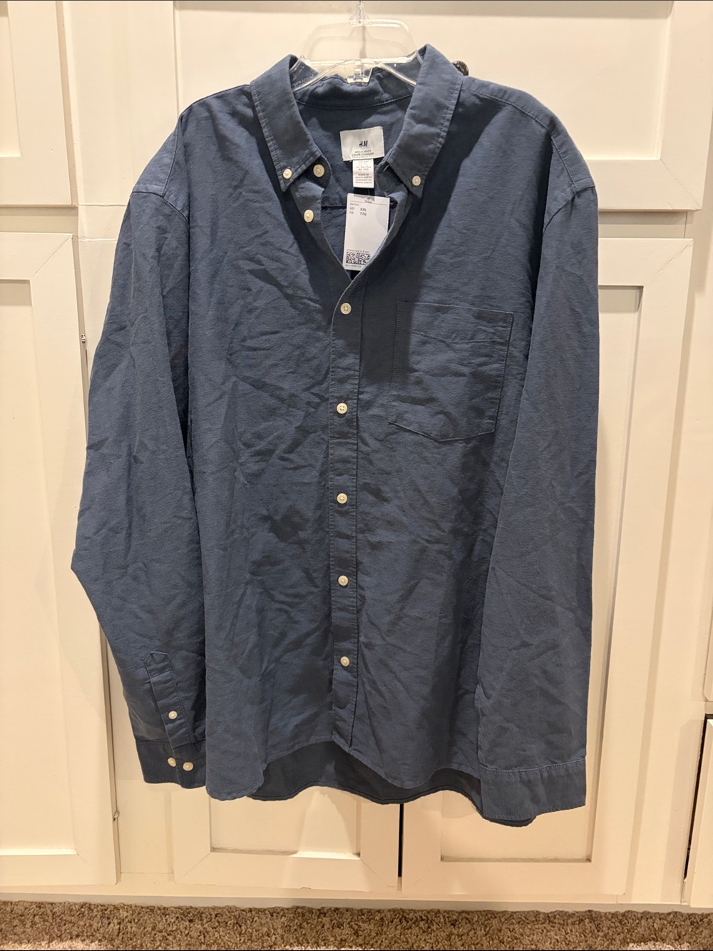 H&M Dark Blue Button-Down Shirt Jacket